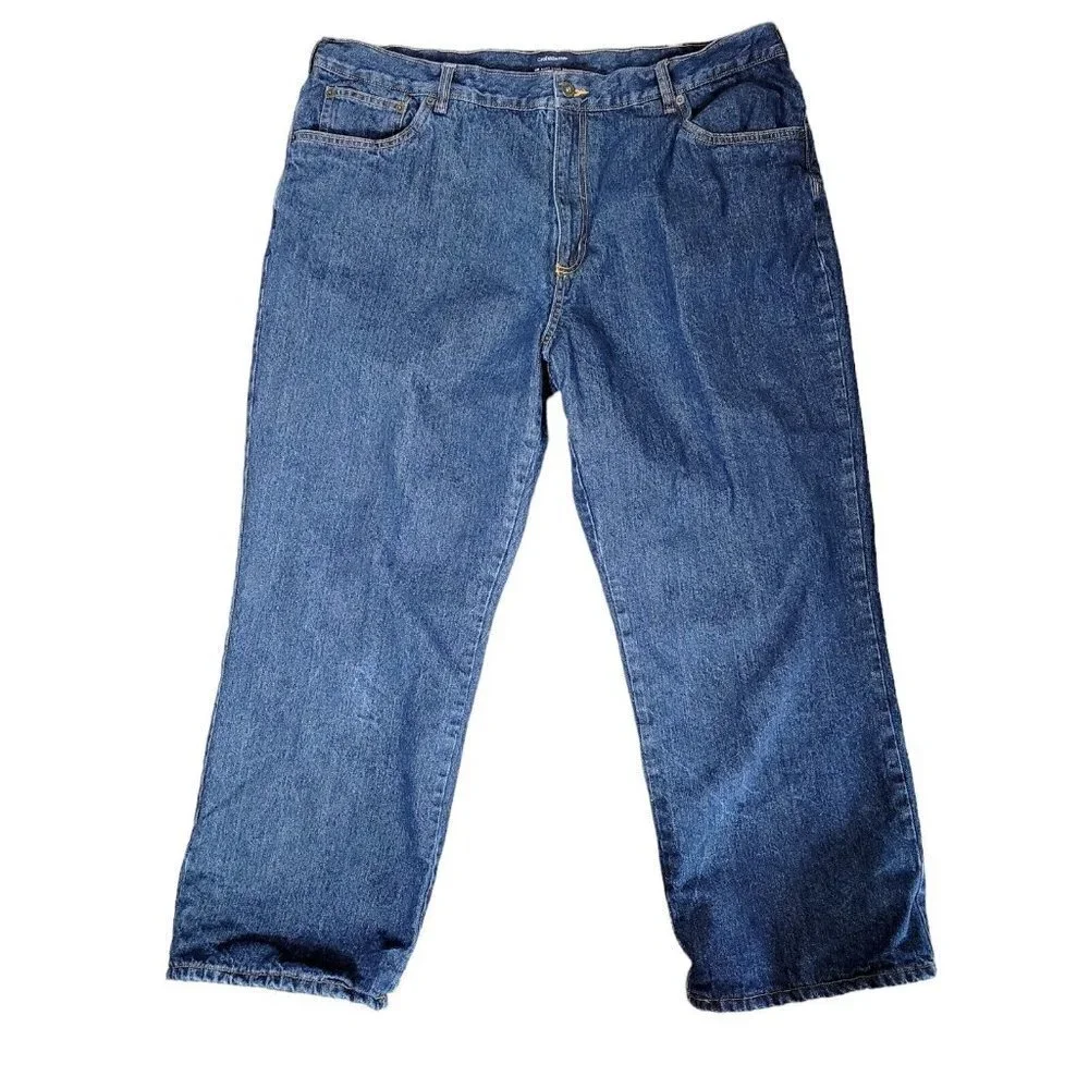 Croft & Barrow Sz 42x29 Jeans Flannel Lined Dark Wash Straight Leg Worn 1x EUC
